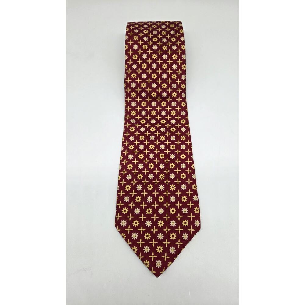 St. Andrew's Como Men's 100% Silk Red Tie Made In Italy